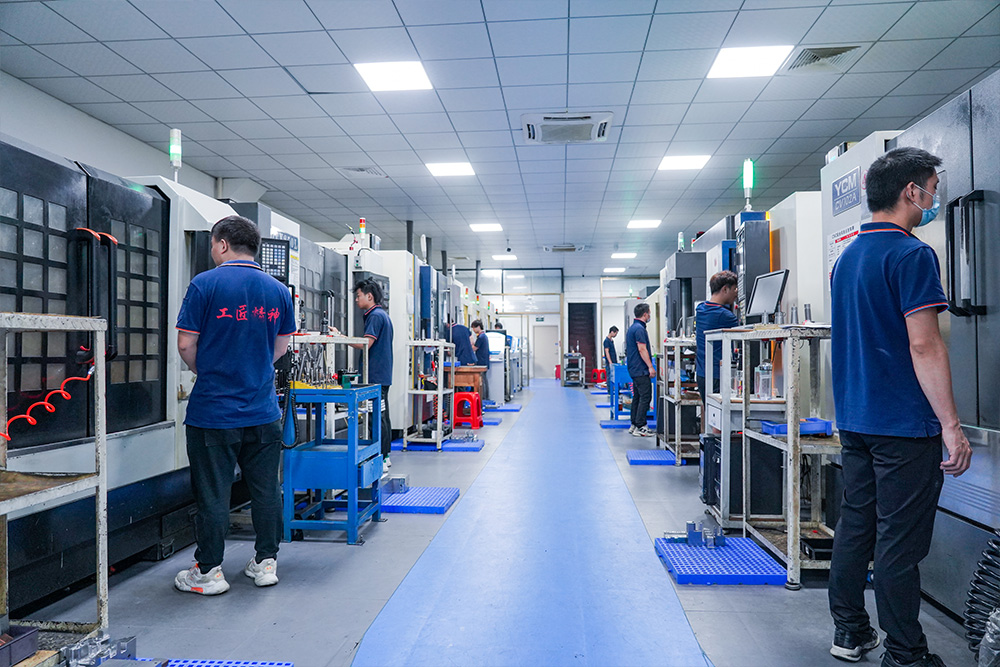 Cents Mould injection mould workshop in Dongguan with rows of CNC mould machining centres running in-house
